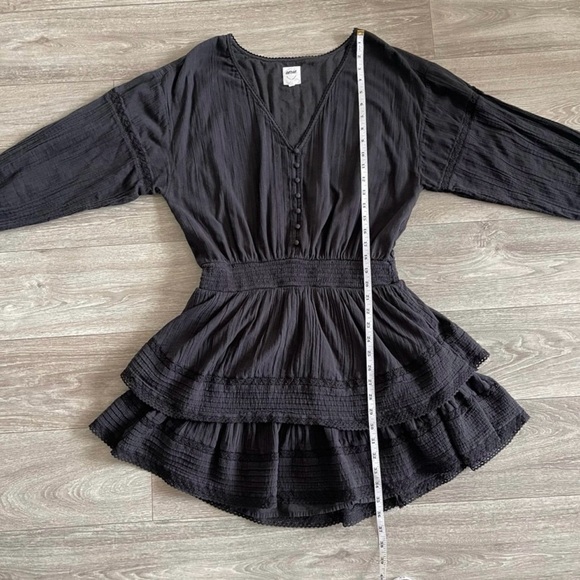 Aerie rock and ruffle black tiered boho dress - large - Picture 5 of 10